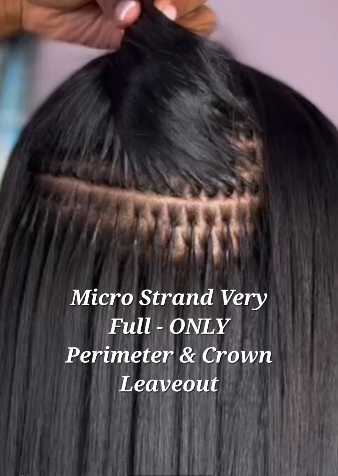 This is how much hair I leave out on the perimeter of each installment, Microlink Extensions